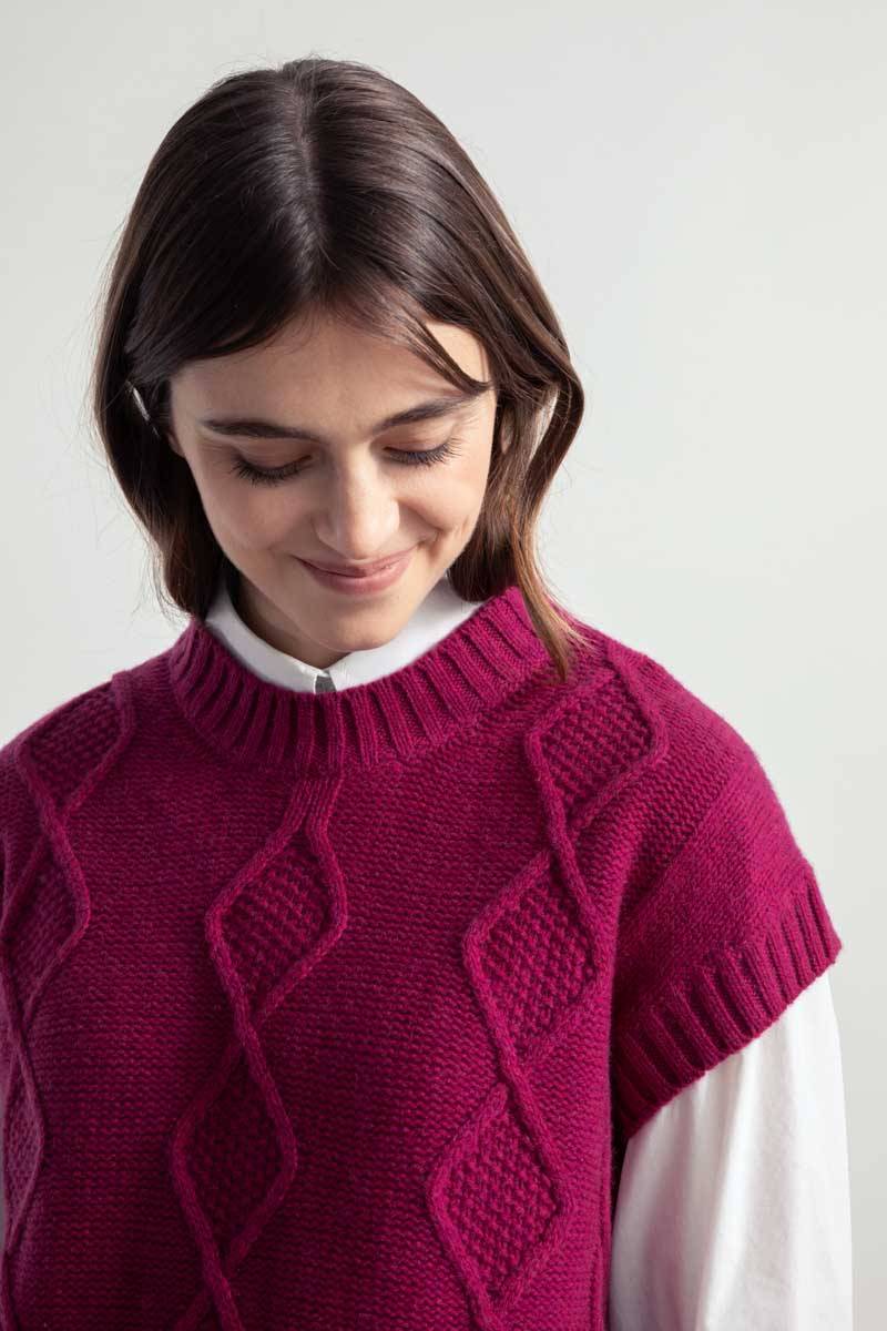 Rifò NORMA Gilet Donna Lana Rigenerata Italy
