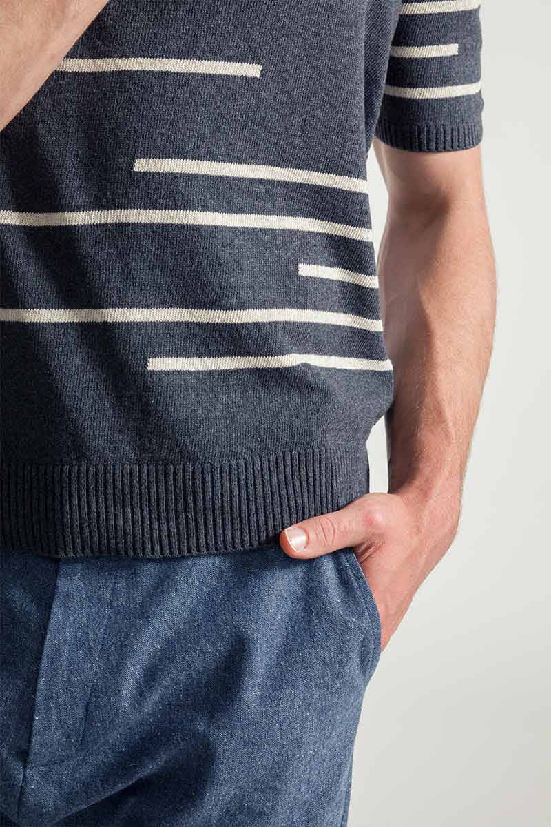 Rifò ADONE Maglia Righe Uomo Cotone Rigenerato Promozione