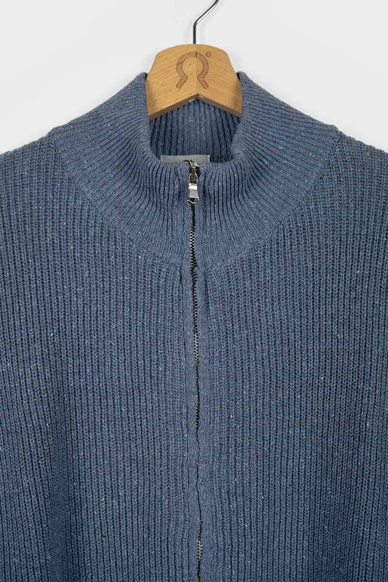 Rifò DUCCIO Cardigan Uomo Cotone Jeans Rigenerato Soddisfazione Garantita