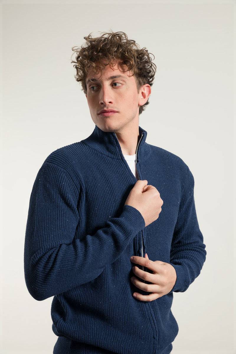 Rifò DUCCIO Cardigan Uomo Cotone Jeans Rigenerato Grande vendita