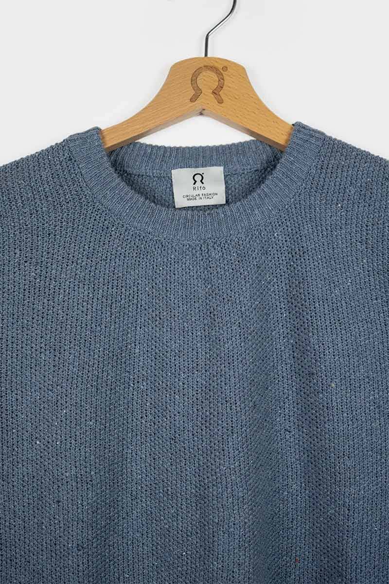 Rifò GINO Maglia Uomo Cotone Jeans rigenerato Prezzo Ridotto