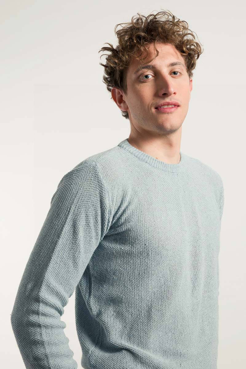 Rifò GINO Maglia Uomo Cotone Jeans rigenerato Sottocosto