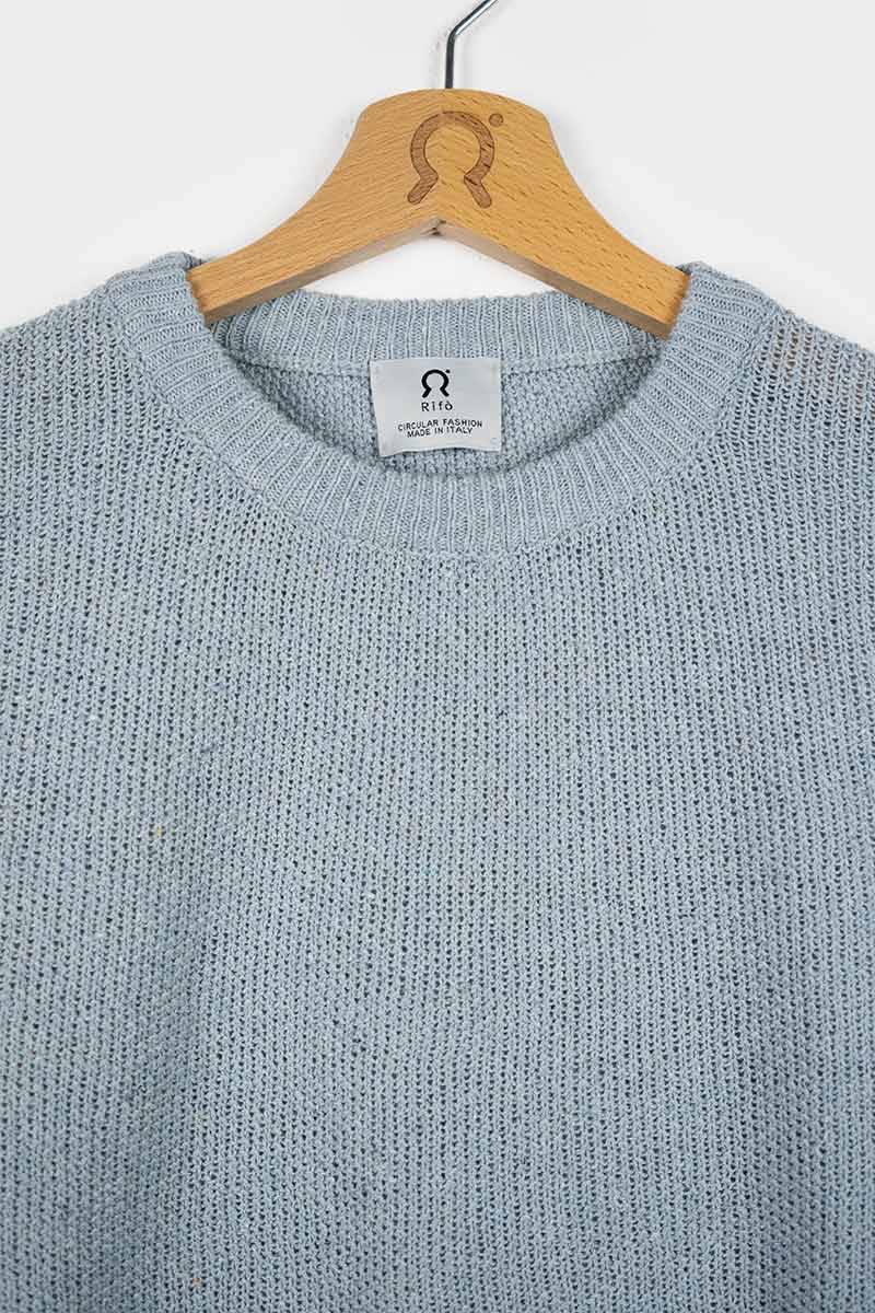 Rifò GINO Maglia Uomo Cotone Jeans rigenerato Sottocosto