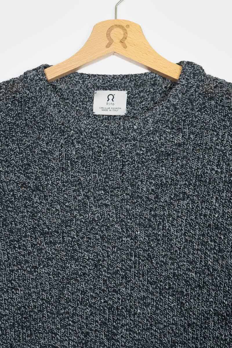 Rifò COSIMO Maglia Uomo Cotone Jeans Rigenerato Offerte
