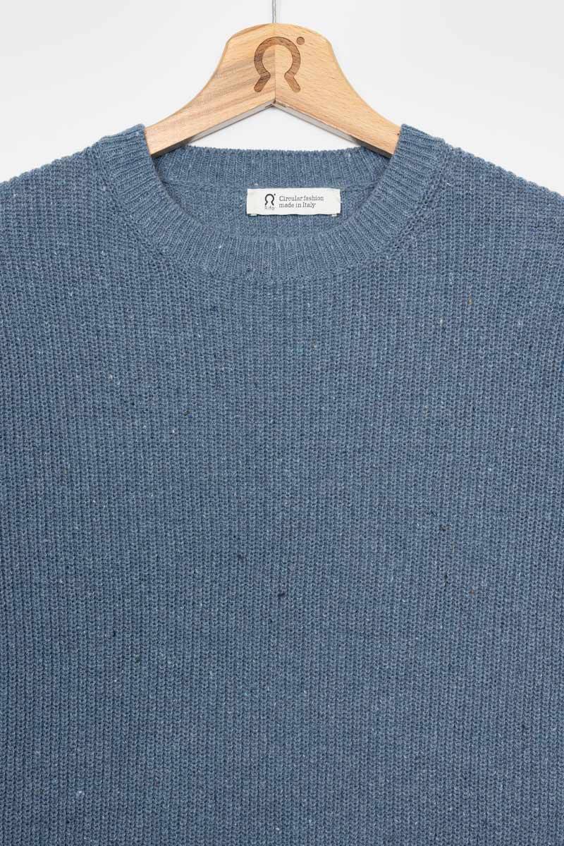 Rifò VITTORIO Maglia Girocollo Uomo Cotone Jeans Rigenerato Negozio