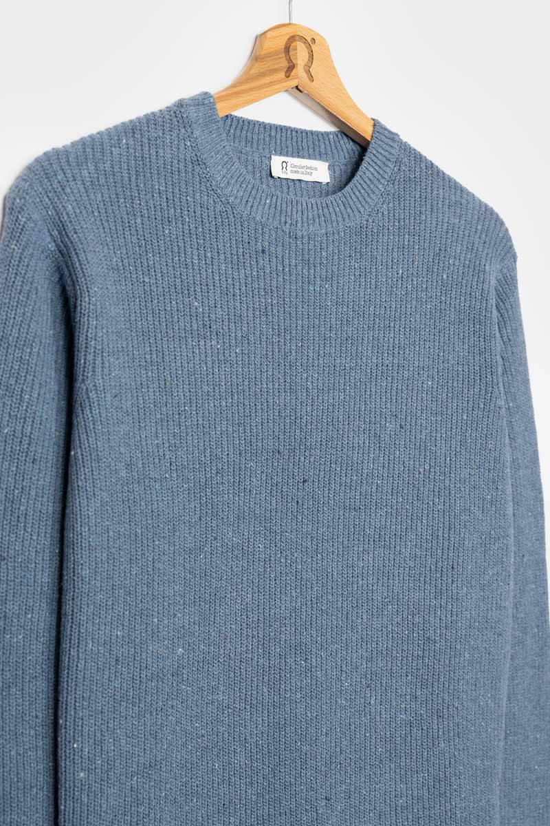 Rifò VITTORIO Maglia Girocollo Uomo Cotone Jeans Rigenerato Negozio