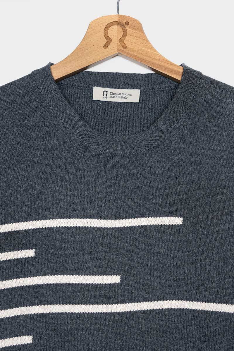 Rifò CLIO Maglia Donna Righe Cotone Rigenerato Pezzi Unici