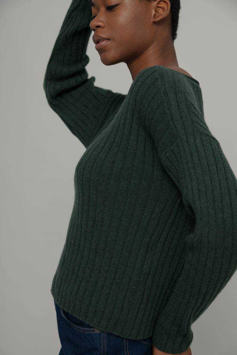Rifò LUCE Maglia Scollo a Barca Donna Cashmere Rigenerato Novità