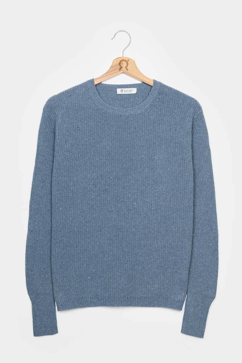 Rifò RACHELE Maglia Girocollo Donna Cotone Jeans Rigenerato Soddisfazione Garantita