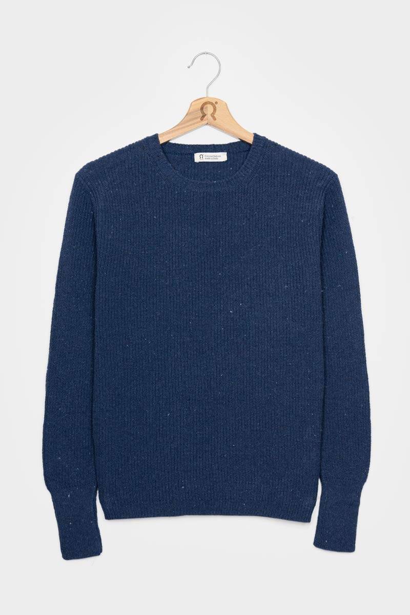 Rifò RACHELE Maglia Girocollo Donna Cotone Jeans Rigenerato Qualità Garantita