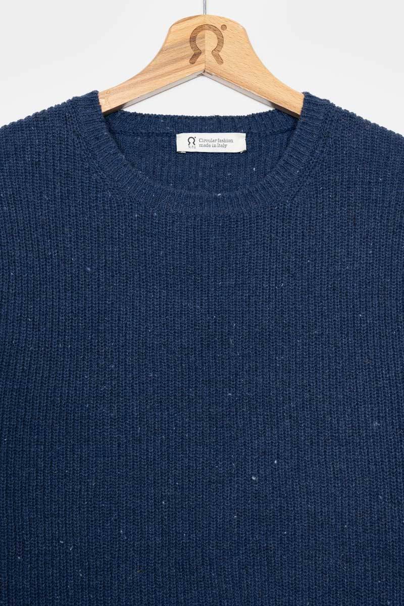 Rifò RACHELE Maglia Girocollo Donna Cotone Jeans Rigenerato Qualità Garantita