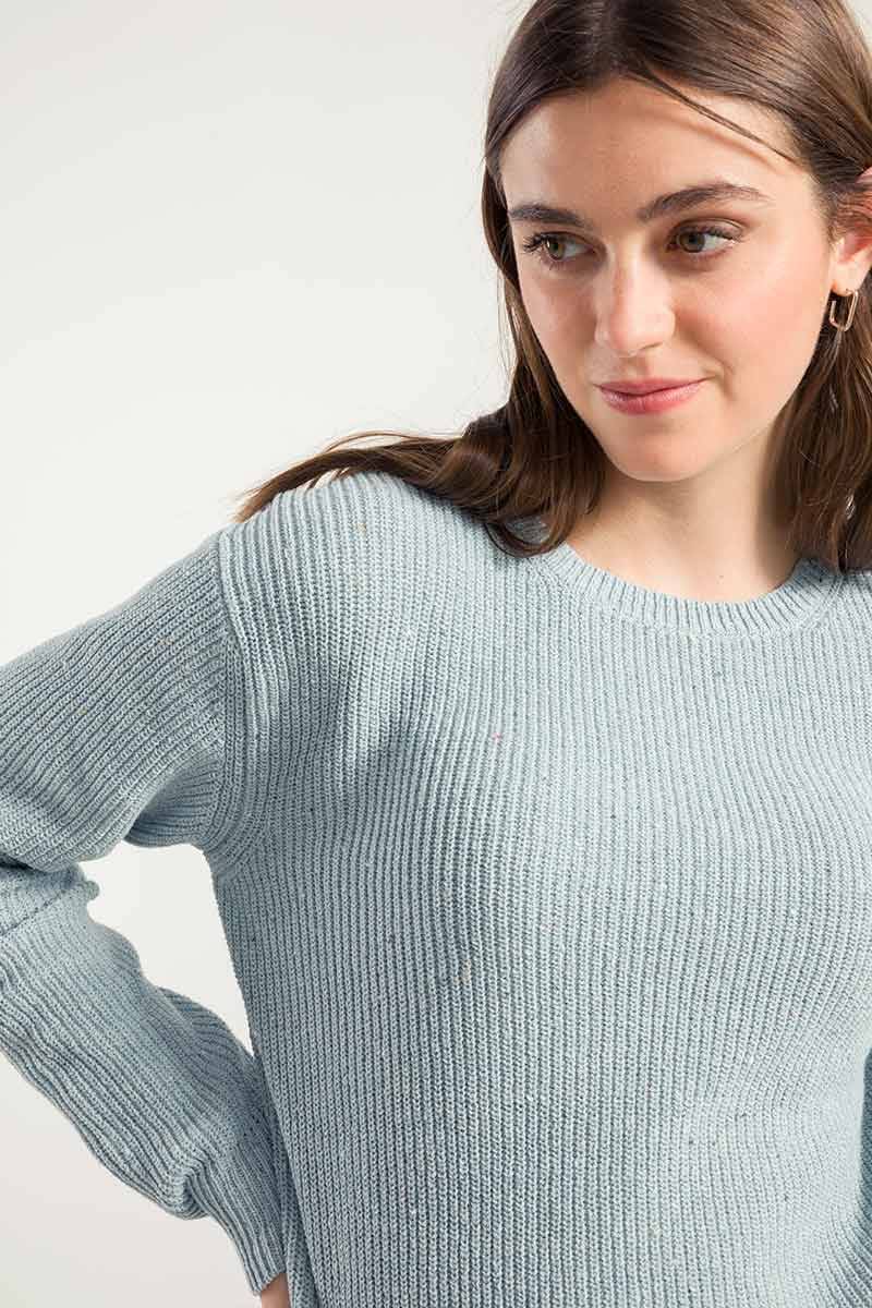 Rifò RACHELE Maglia Girocollo Donna Cotone Jeans Rigenerato Offerte