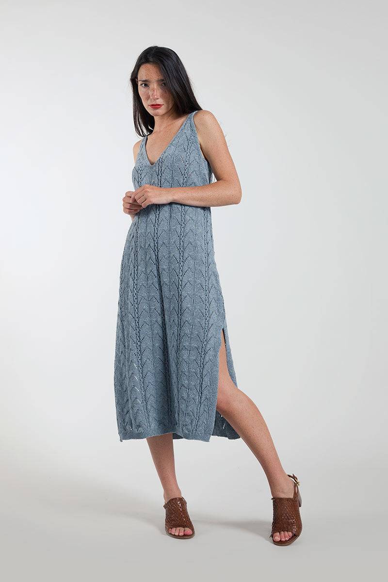 Rifò LOLA Abito in Maglia Cotone Jeans Rigenerato Italia