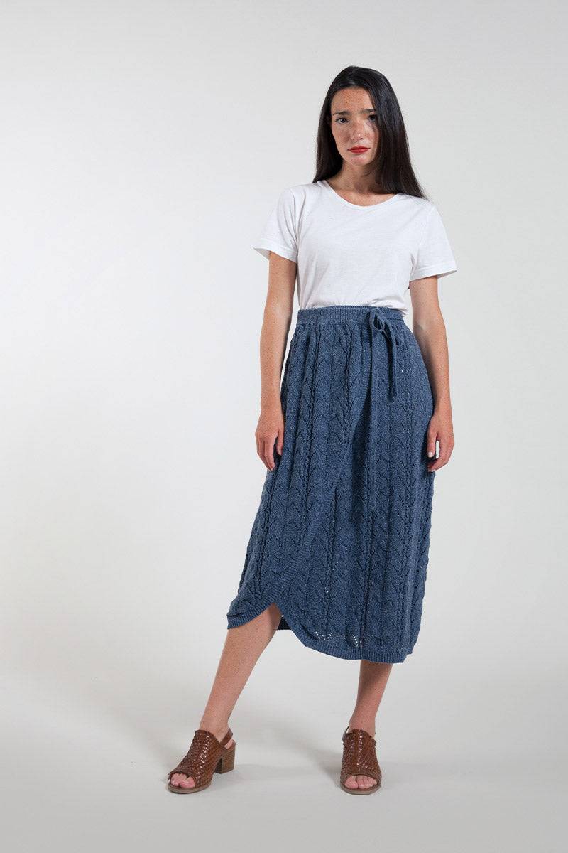 Rifò LAUREN Gonna Donna Cotone Jeans Rigenerato In Linea