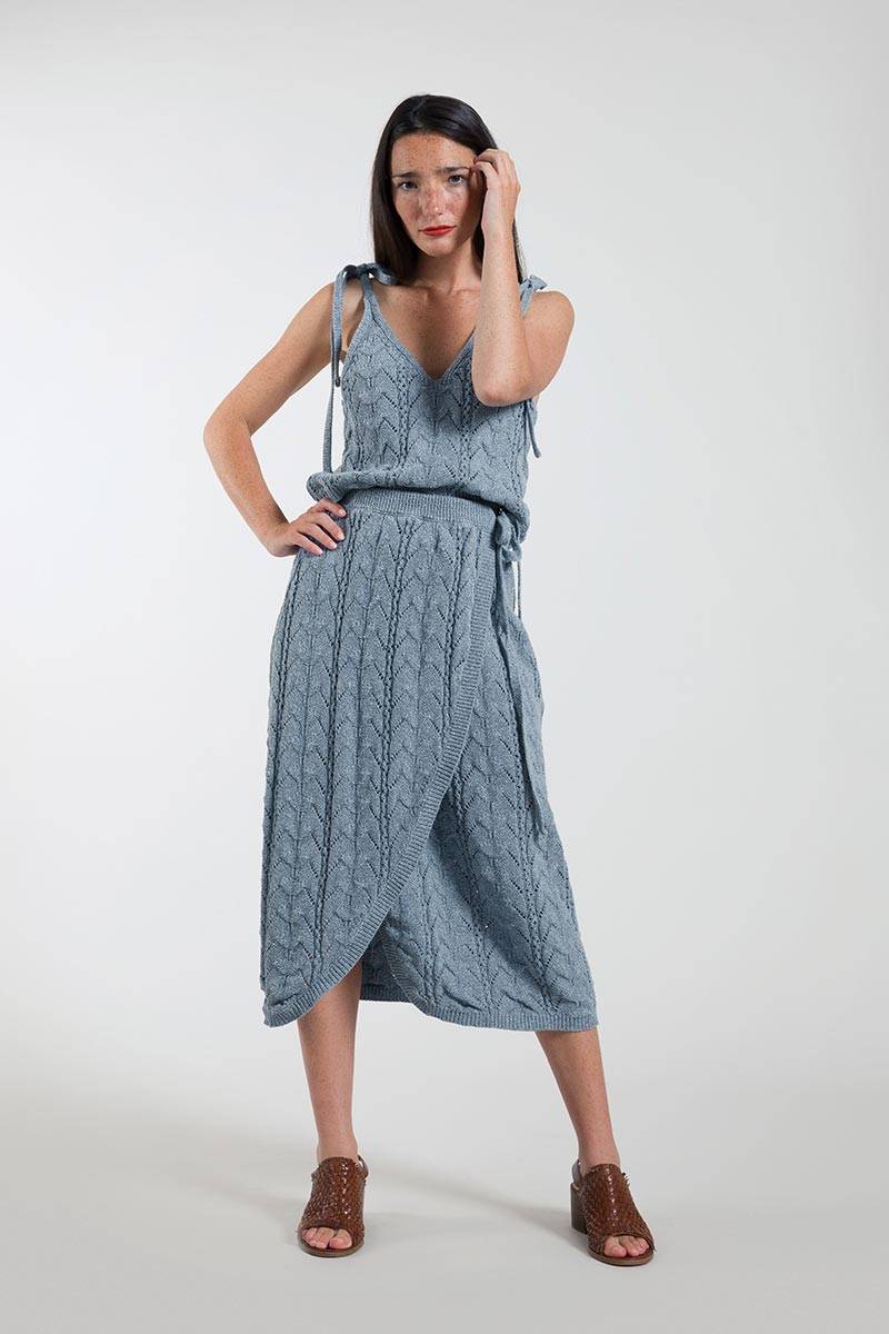 Rifò LAUREN Gonna Donna Cotone Jeans Rigenerato Nuovo