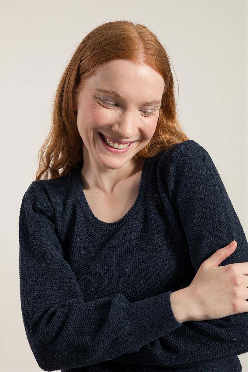 Rifò GRAZIA Maglia Donna Cotone Jeans rigenerato Spedizione Gratuita