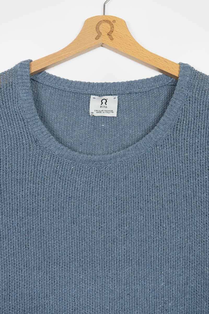 Rifò GRAZIA Maglia Donna Cotone Jeans rigenerato Soddisfazione Garantita
