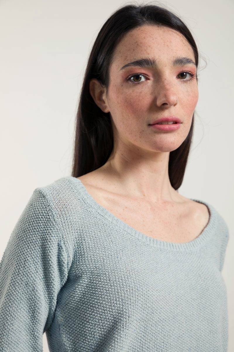 Rifò GRAZIA Maglia Donna Cotone Jeans rigenerato Qualità Garantita
