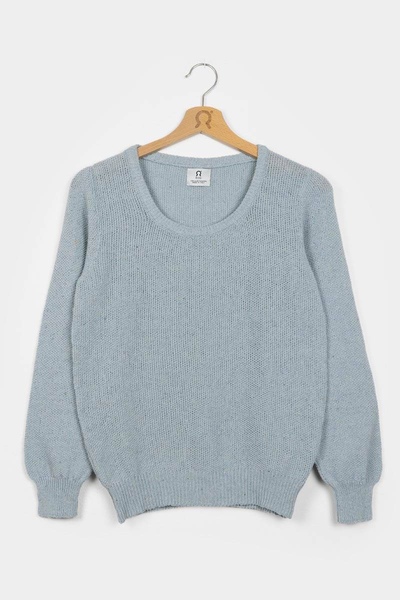 Rifò GRAZIA Maglia Donna Cotone Jeans rigenerato Qualità Garantita