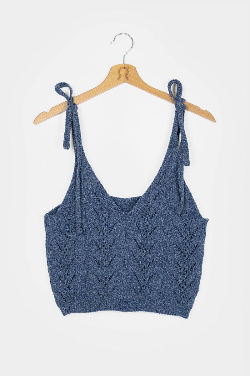 Rifò RENÉ Top Donna Cotone Jeans Rigenerato Negozi Online