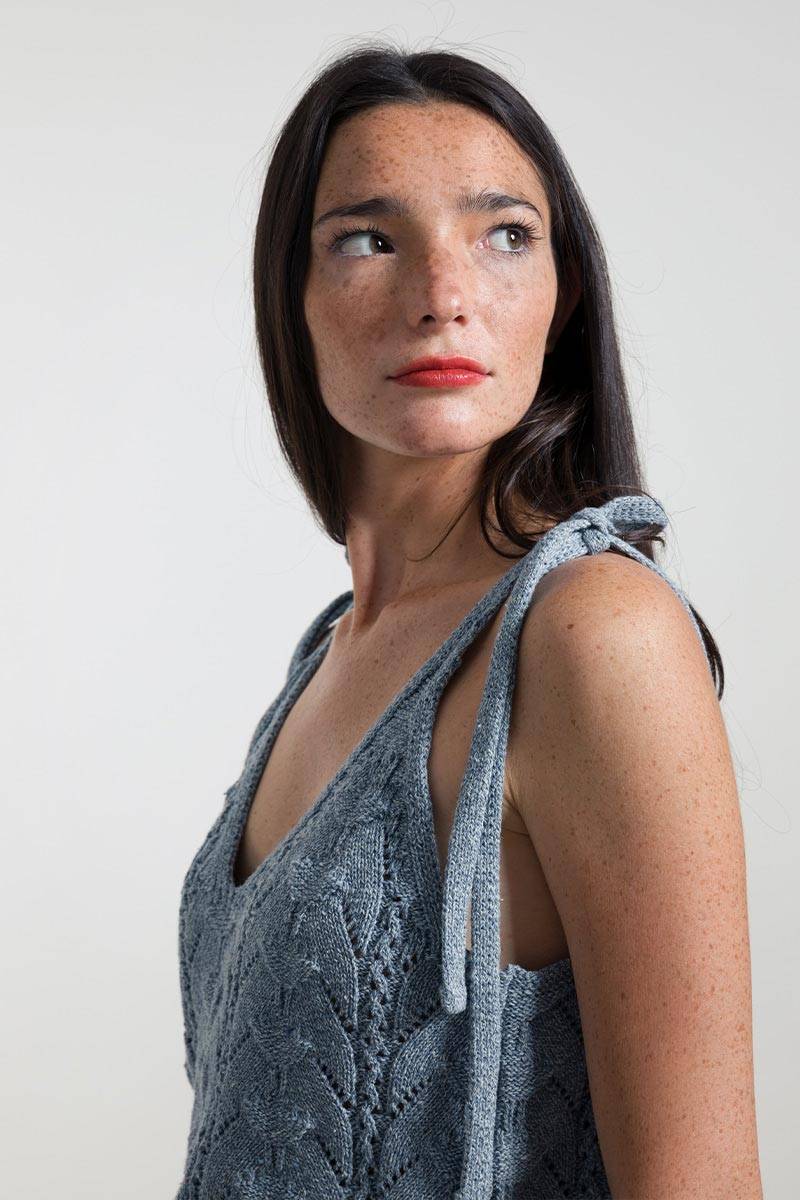 Rifò RENÉ Top Donna Cotone Jeans Rigenerato Consegna Veloce