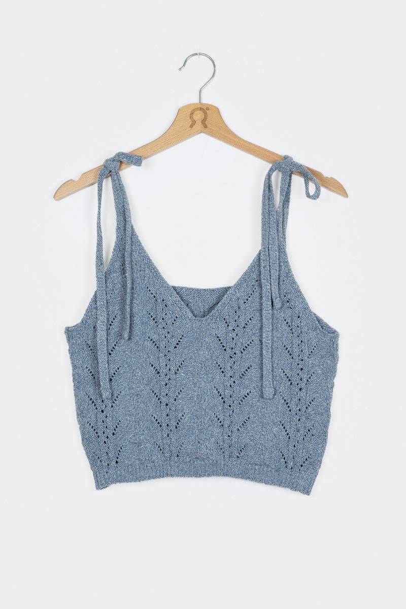 Rifò RENÉ Top Donna Cotone Jeans Rigenerato Consegna Veloce