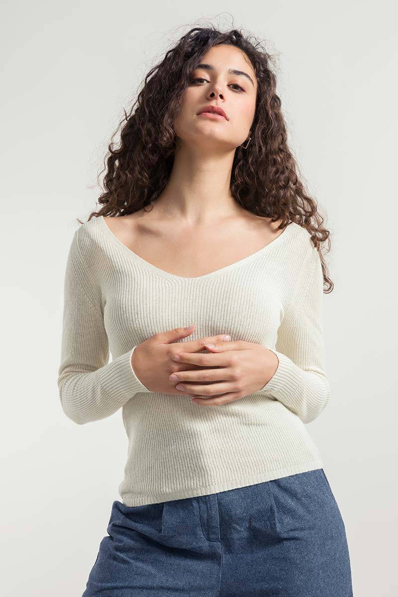 Rifò GISELLE Maglia Donna Seta Rigenerata Sottocosto