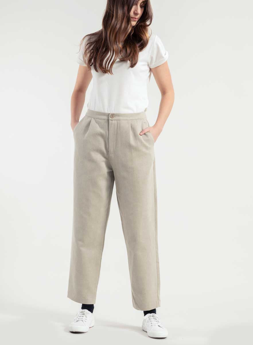 Rifò NOVILIA Pantaloni Donna Cotone Rigenerato Presa
