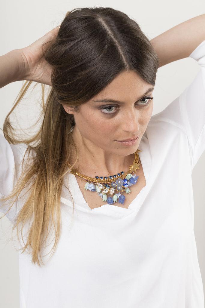 Silvia Gnecchi Kalani blue necklace Prezzo Ridotto