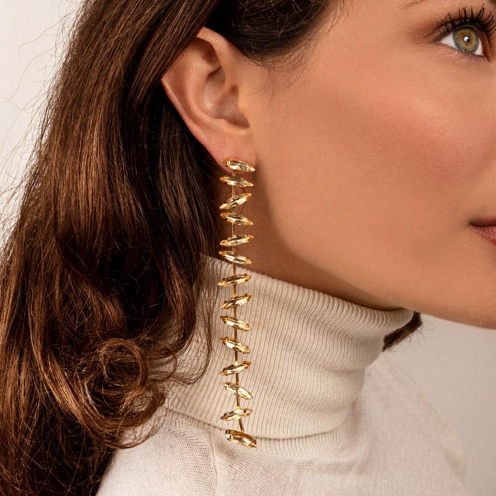 Silvia Gnecchi Navette Long Earrings Offerta