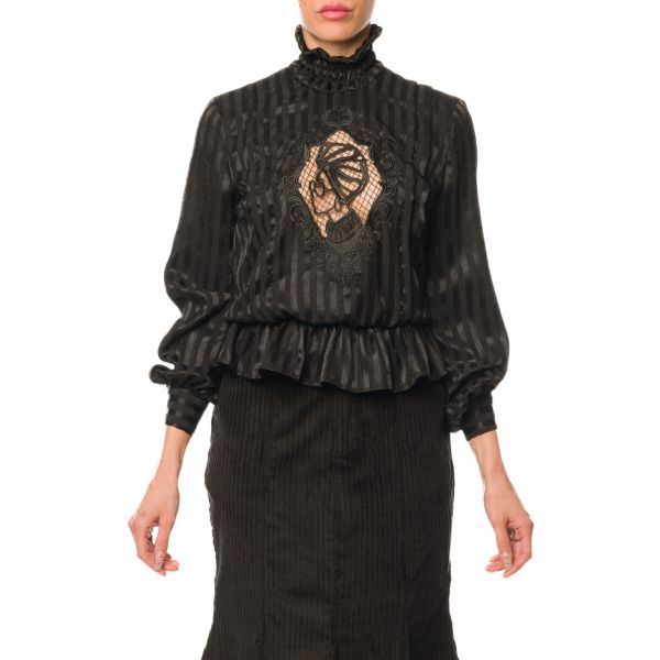 Stella Jean BLUSA A RIGHE CON RICAMO In Linea