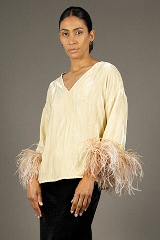 Stephan Janson GRITTI – blusa con piume Pezzi Unici