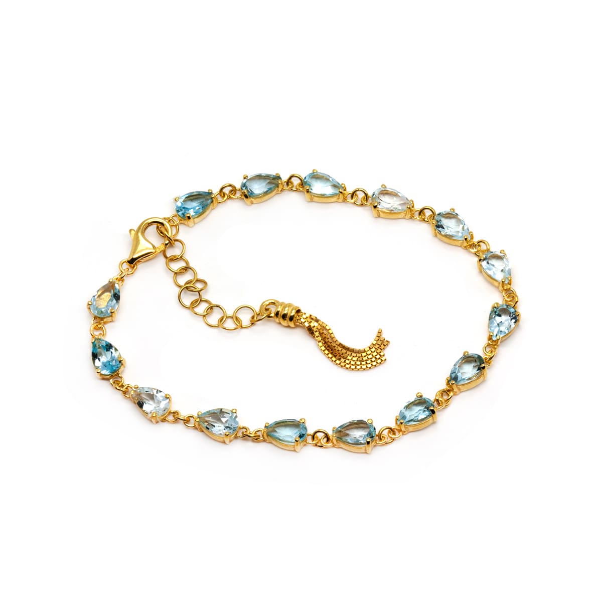 Thais Bernardes Bracciale Tennis Topazio Azzurro Negozi Online