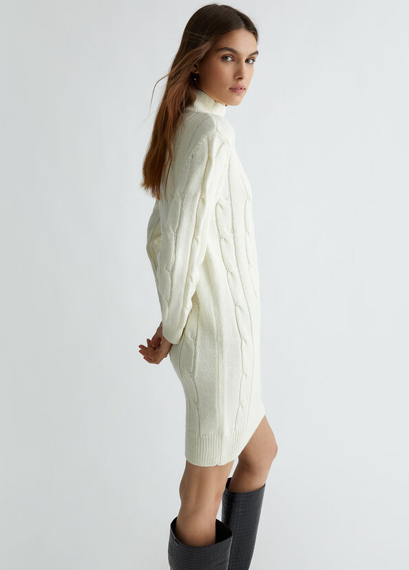 Liu Jo Abito bianco in maglia In Linea