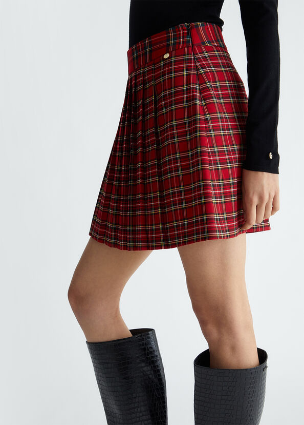 Liu Jo Minigonna a pieghe in tartan Vendita