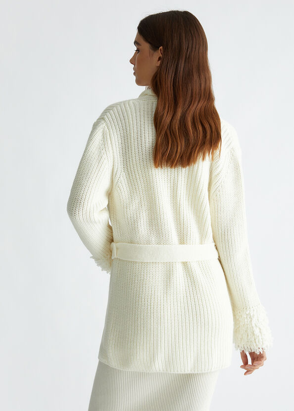 Liu Jo Cardigan bianco in lana Promozione