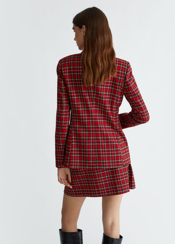 Liu Jo Blazer in tartan rosso Negozi Online