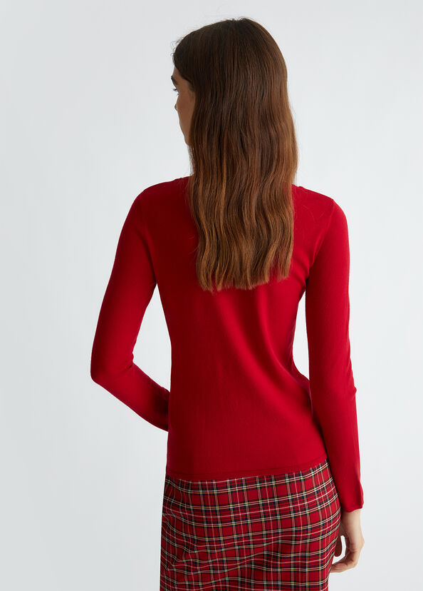 Liu Jo Maglia rossa con cut-out Promozione Limitata