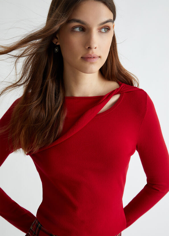 Liu Jo Maglia rossa con cut-out Promozione Limitata