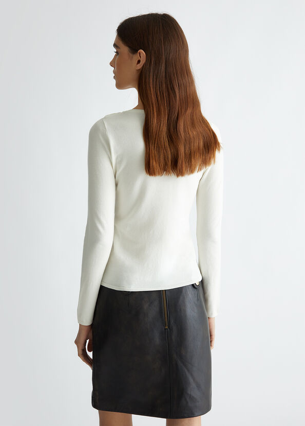 Liu Jo Maglia bianca con cut-out Shopping Online