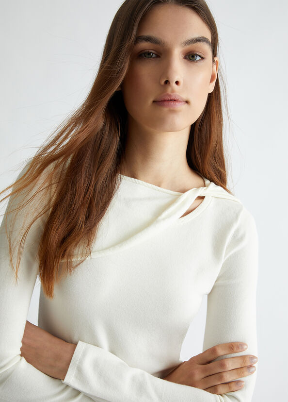 Liu Jo Maglia bianca con cut-out Shopping Online