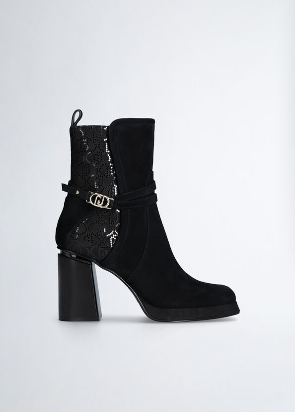 Liu Jo Stivaletti neri in suede Promozione