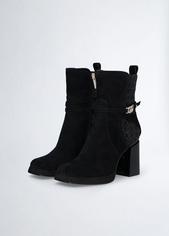 Liu Jo Stivaletti neri in suede Promozione