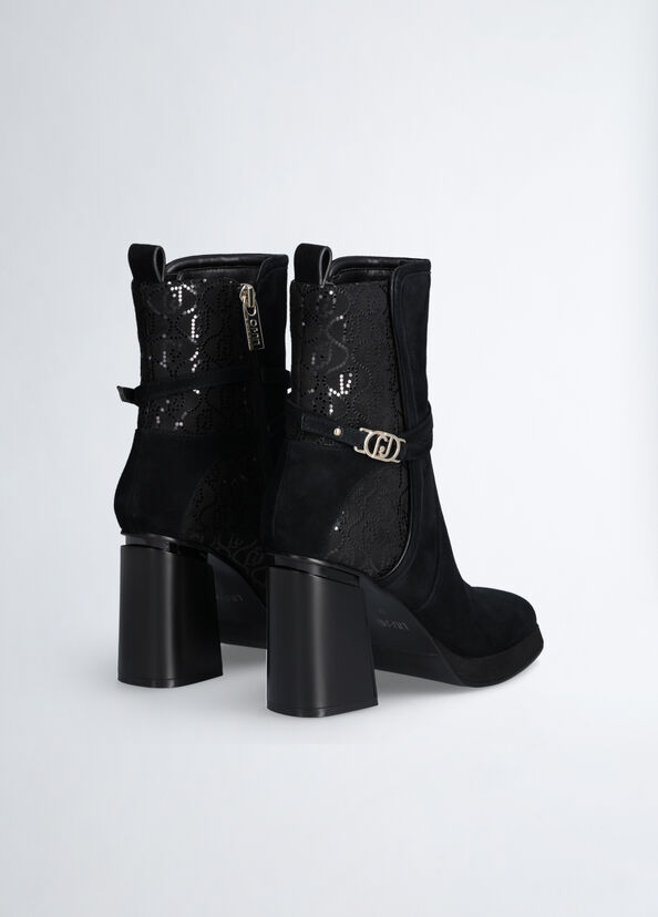 Liu Jo Stivaletti neri in suede Promozione