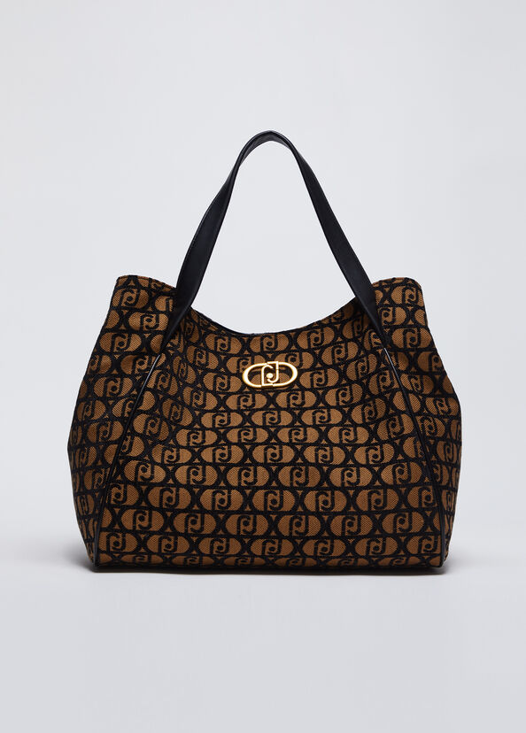 Liu Jo Shopping bag jacquard con logo Prezzo Ridotto