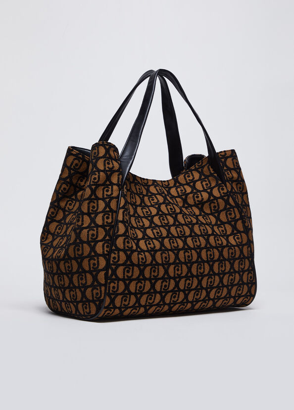 Liu Jo Shopping bag jacquard con logo Prezzo Ridotto