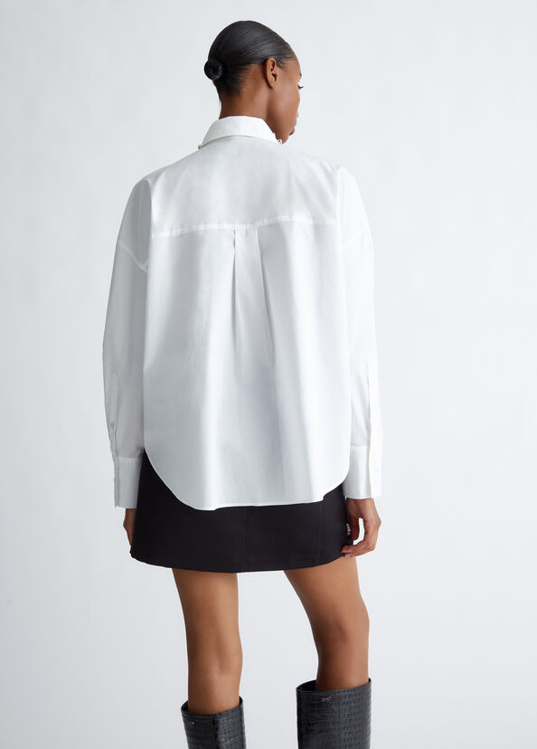 Liu Jo Camicia in cotone con strass Vendita Calda