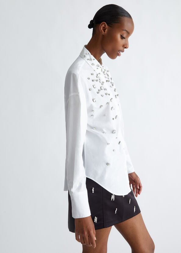 Liu Jo Camicia in cotone con strass Vendita Calda