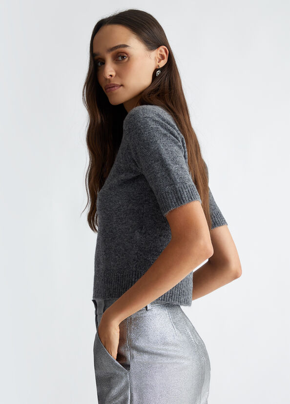 Liu Jo T-shirt in misto lana e alpaca In Linea