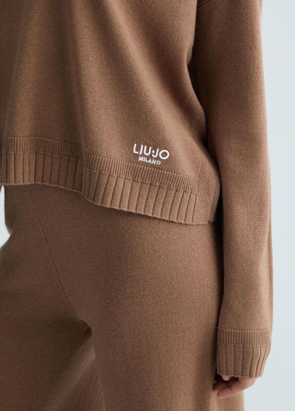 Liu Jo Maglia marrone in lana e cashmere Vendita